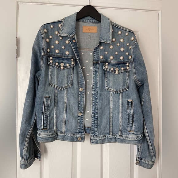 7 for all mankind Denim Pearl Jacket - Picture 1 of 10